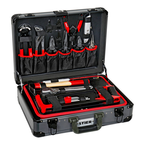 B-Ware Stier Werkzeugsortiment Set Werkzeugkoffer Aluminiumkoffer 135 Teilig  Werkzeug - 4251709612780