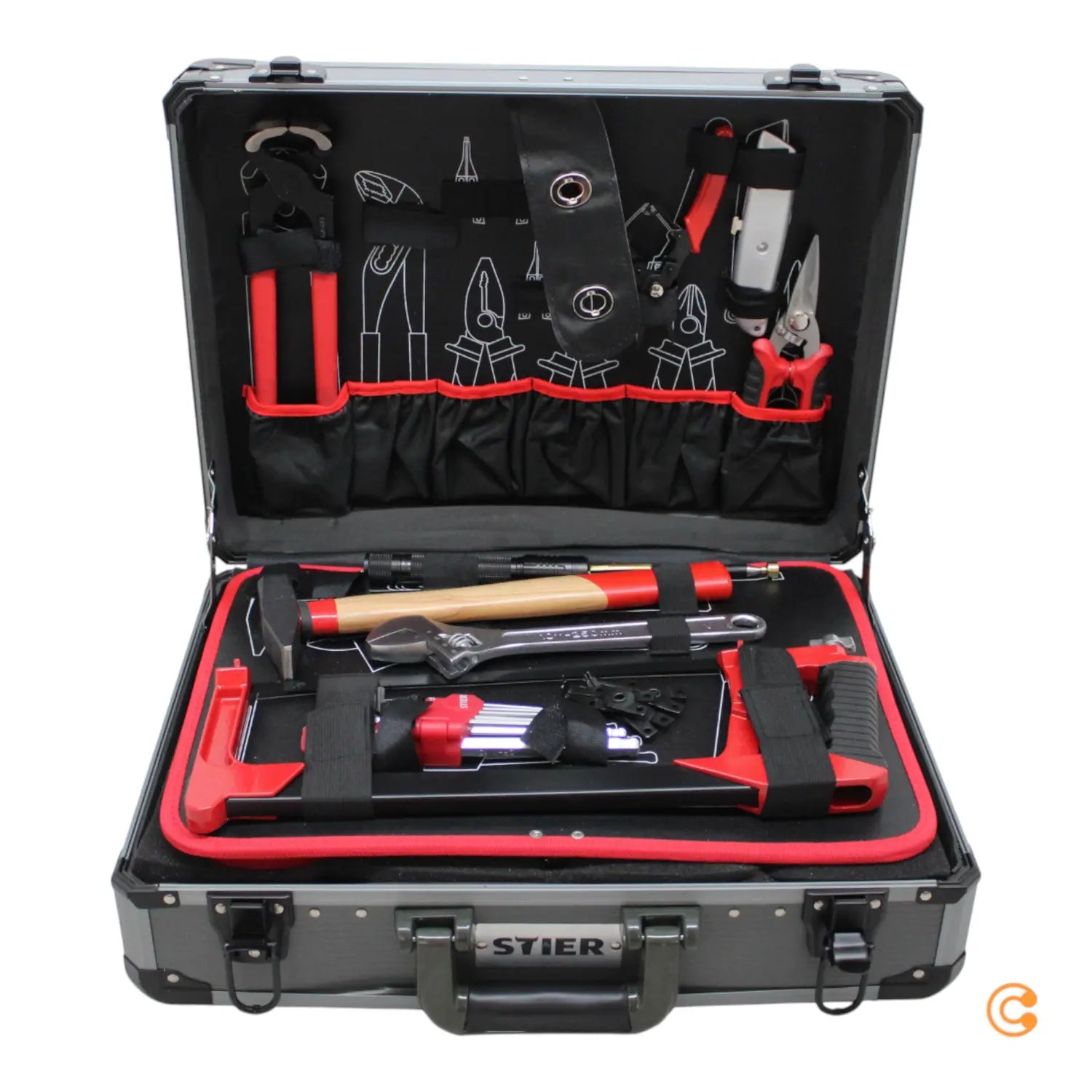 B-Ware Stier Werkzeugsortiment Set Werkzeugkoffer Aluminiumkoffer 135tl Siehe Text/Foto - 4251709612780