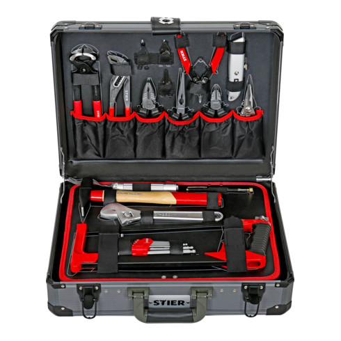 B-Ware Stier Werkzeugsortiment Set Werkzeugkoffer Aluminiumkoffer 135 Teilig  Werkzeug - 4251709612780
