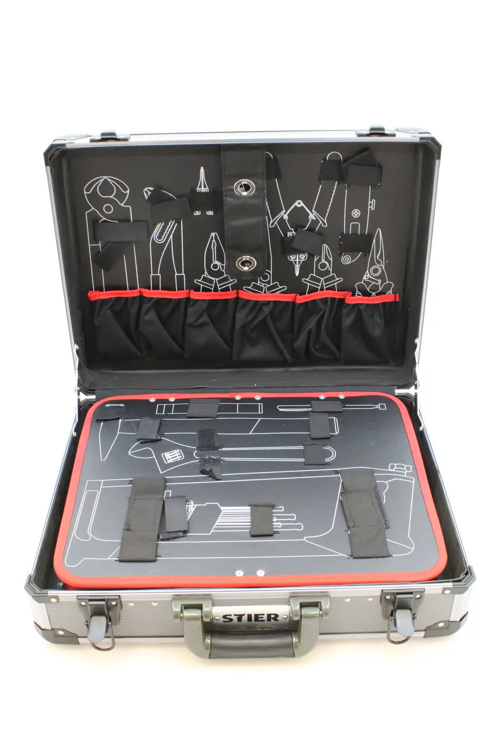 Stier Werkzeugsortiment Set Werkzeugkoffer Aluminiumkoffer Siehe Text/Foto B-Ware - 4251709612780