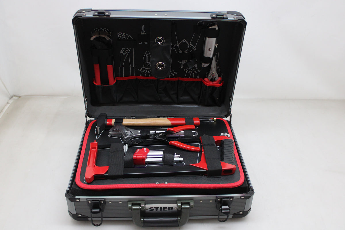 STIER Werkzeugsortiment Set Werkzeugkoffer Aluminiumkoffer SIEHE TEXT/FOTO190 - 4251709612780