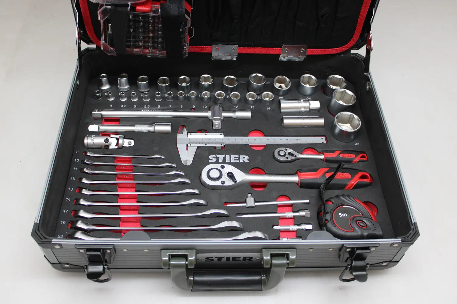 B-Ware Stier Werkzeugsortiment Set Werkzeugkoffer Aluminiumkoffer Siehe Text/Foto190 - 4251709612780