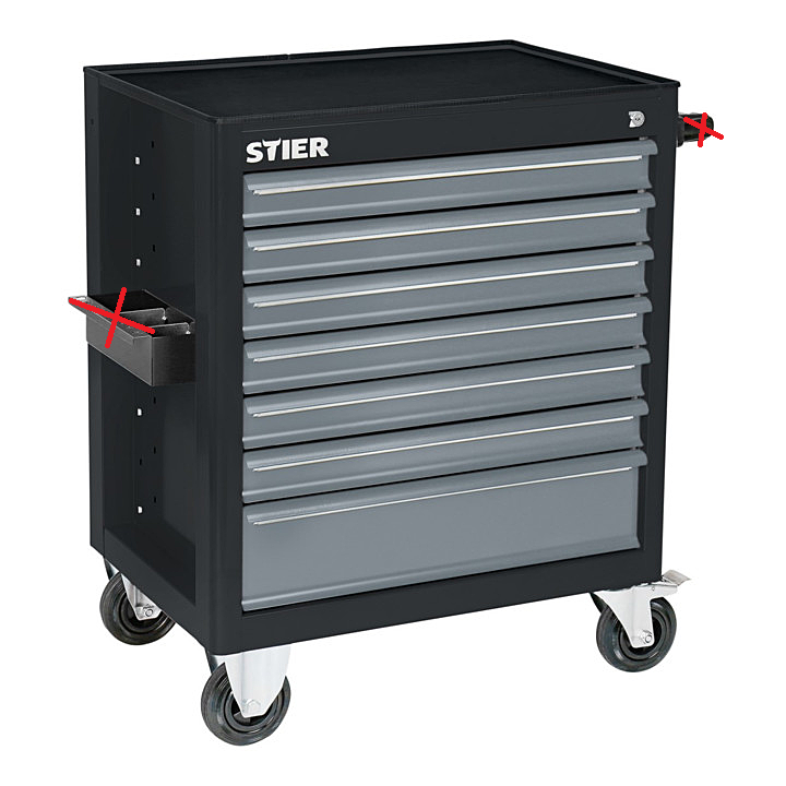 Stier Werkstattwagen Rollwagen Werkzeugwagen Leer Black Siehe Text/Foto B-Ware - 4260439003560