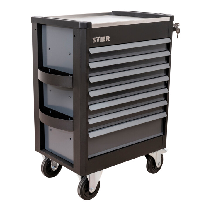 B-Ware Stier Werkstattwagen Rollwagen Werkzeugwagen Edelstahl Arbeitsfläche Leer - 4251709625766