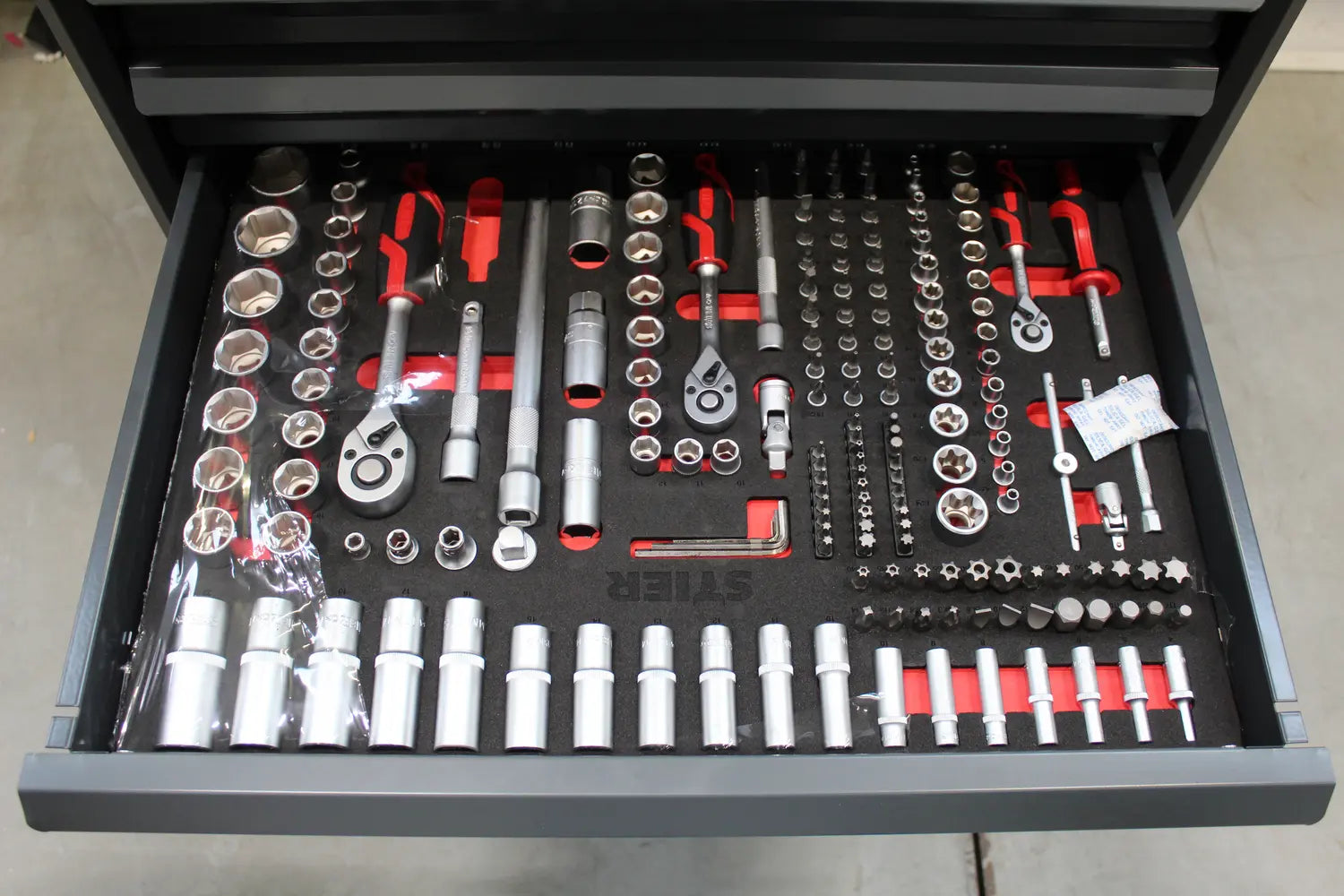 B-Ware Stier Werkstattwagen Werkzeugsatz 241 Teilig Edelstahl Schwarz Siehe Text/Fotos - 4251709634874