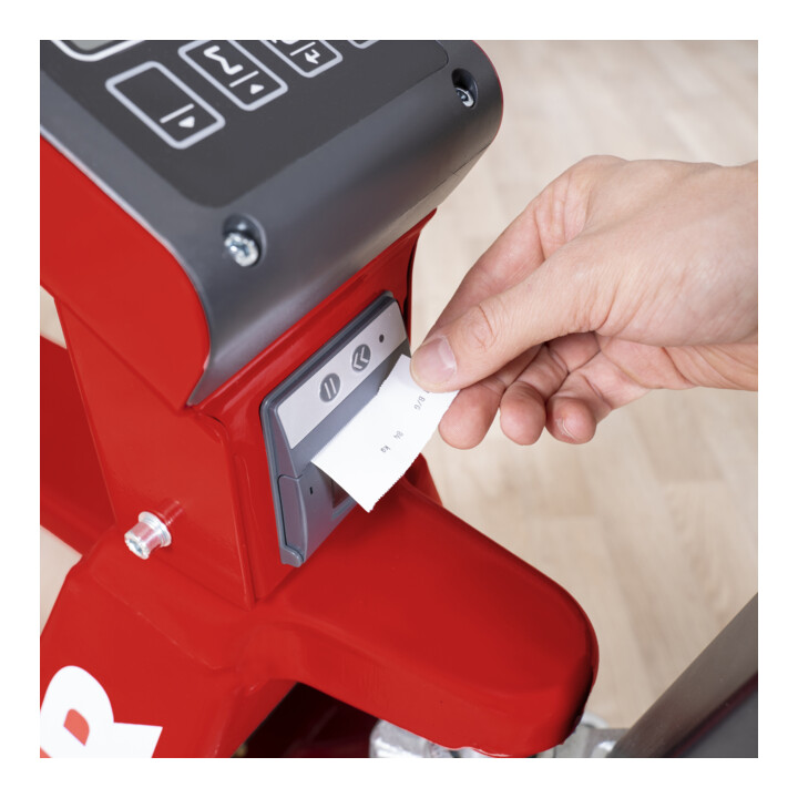 B-Ware Stier Wiegehubwagen Palettenheber Hubwagen Ral3002 Drucker 2000kg 1kg Schritte - 4251709612803