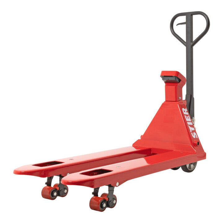STIER Wiegehubwagen Palettenheber Hubwagen RAL3002 Drucker 2000kg 1kg-Schritte - 4251709612803