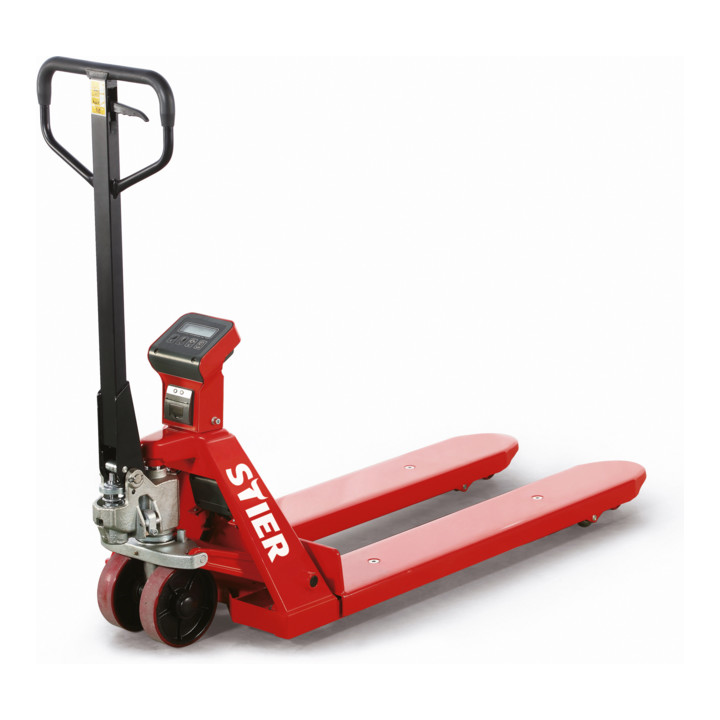 B-Ware Stier Wiegehubwagen Palettenheber Hubwagen Ral3002 Drucker 2000kg 1kg Schritte - 4251709612803