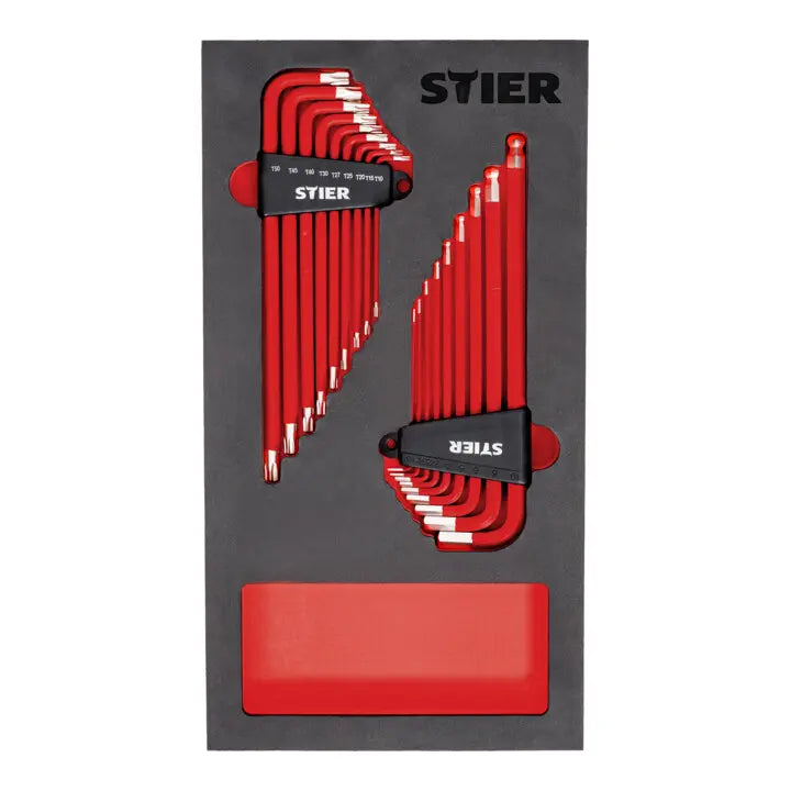 B-Ware Stier Winkelschraubendreher Satz Set 6 Kt Tx Weichschaumeinlage 18teilig Rot - 4251709633686