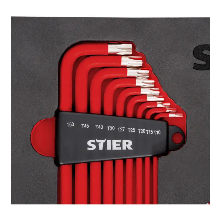 B-Ware Stier Winkelschraubendreher Satz Set 6 Kt Tx Weichschaumeinlage 18teilig Rot - 4251709633686