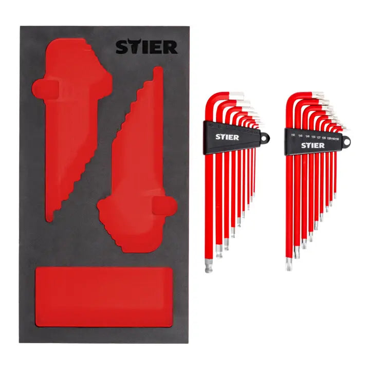 B-Ware Stier Winkelschraubendreher Satz Set 6 Kt Tx Weichschaumeinlage 18teilig Rot - 4251709633686