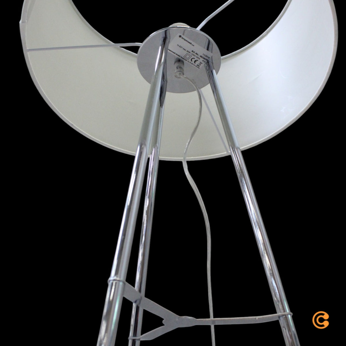 Stehleuchte Mariat Stativ Tripod Lampe Textilschirm Stoffschirm Creme Wohnzimmer - 4251096549218