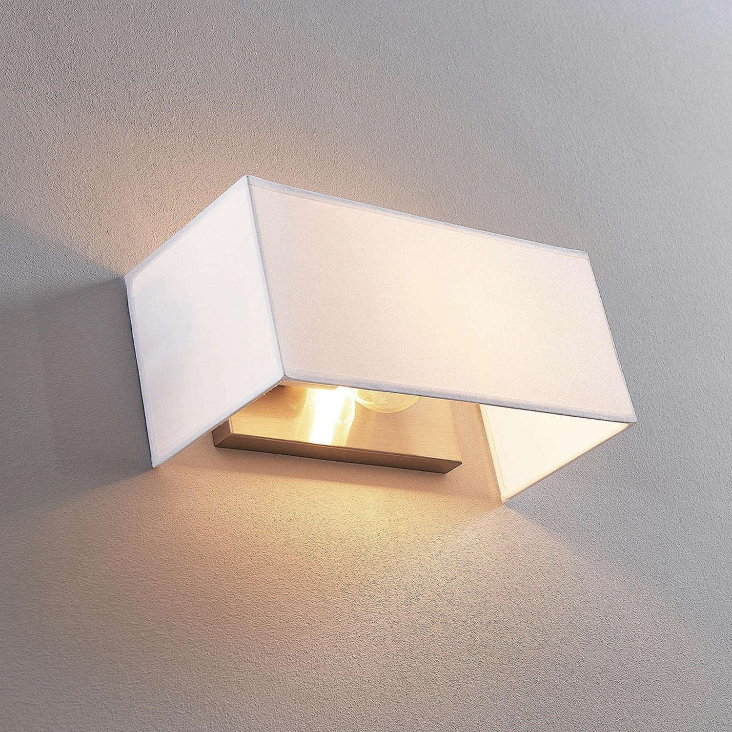 B-Ware Lindby Stoff Wandlampe Adea 30cm Eckig Weiß Wandleuchte Spot Licht Lampe 2 Stück - 4251096545661