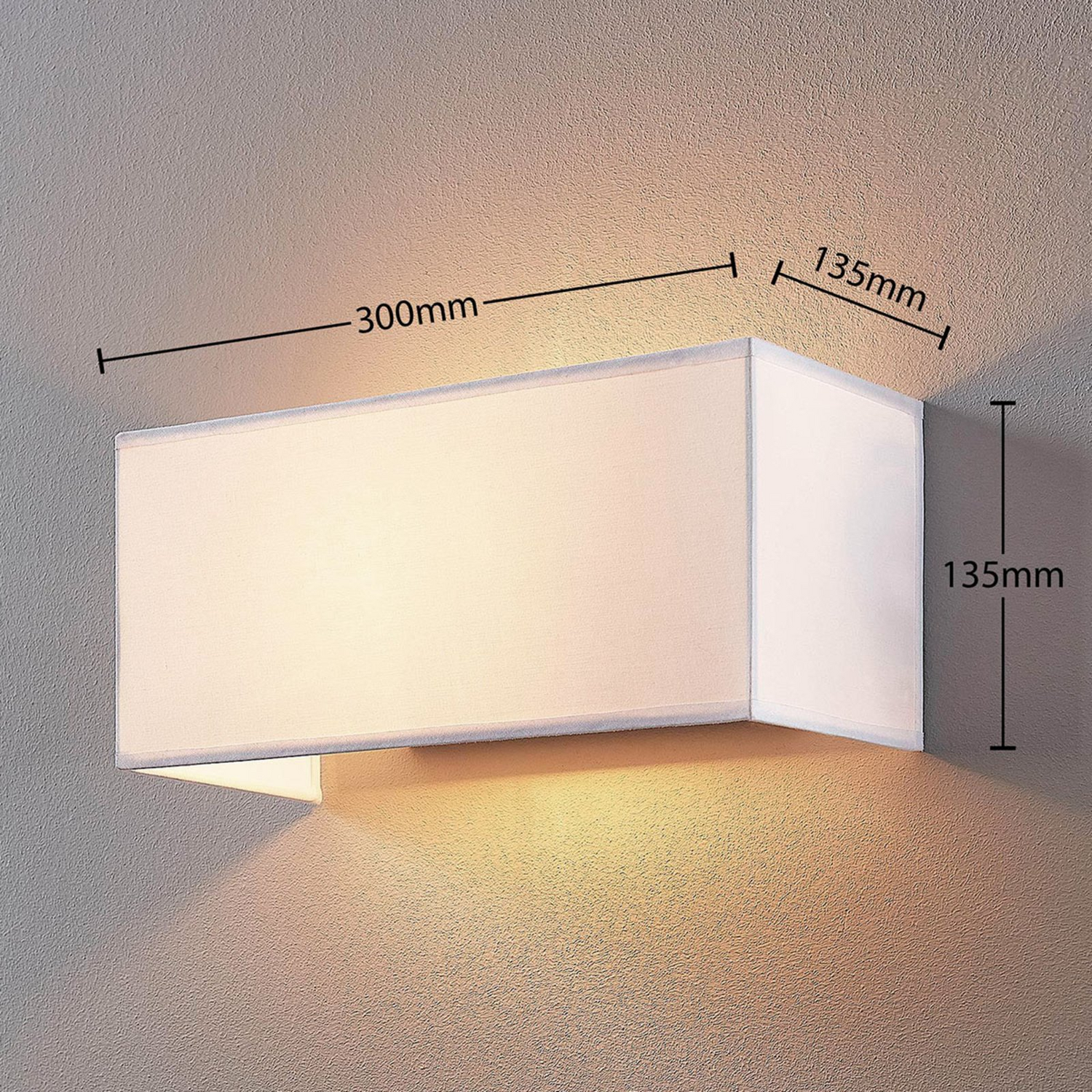 B-Ware Lindby Stoff Wandlampe Adea 30cm Eckig Weiß Wandleuchte Spot Licht Lampe 2 Stück - 4251096545661