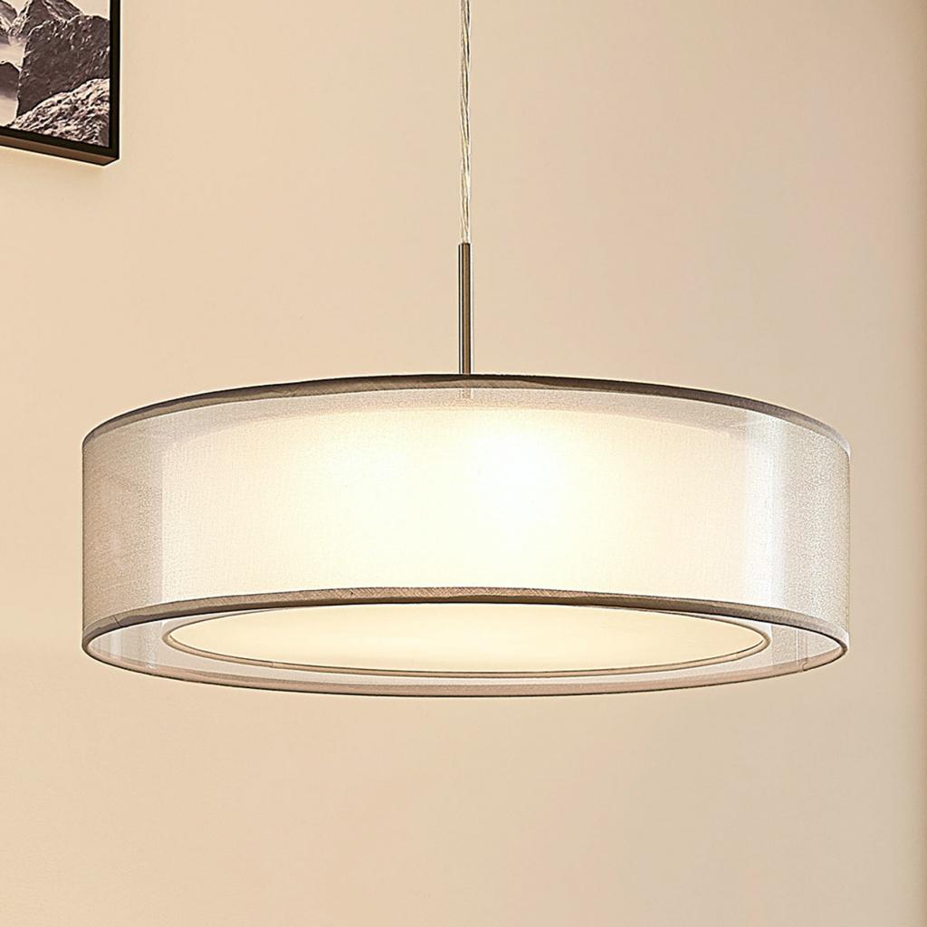 Lindby Stoffpendelleuchte Pendelleuchte Lampe Leuchte Amon mit dimmbaren LEDs gr - 4251096549041