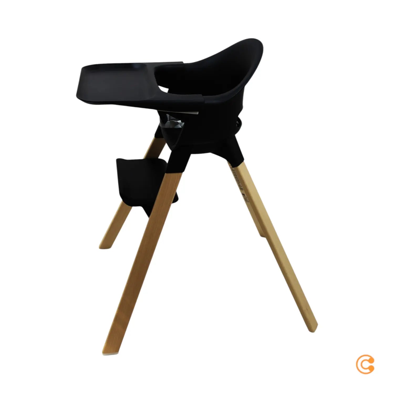 B-Ware Stokke Hochstuhl Stuhl Clikk Black Natural Tablett Sicherheitsgurt Baby Sitz - 2000581831800