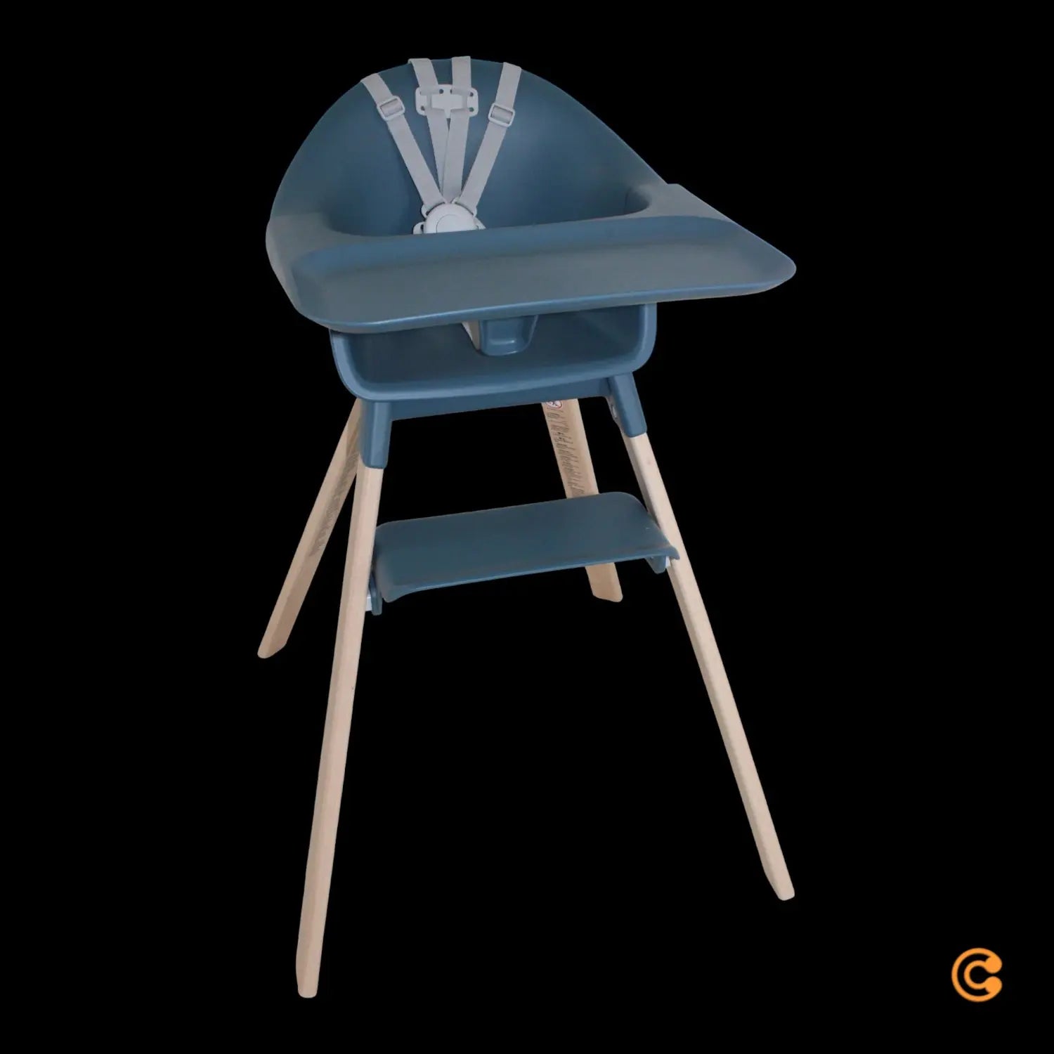 B-Ware Stokke Clikk Hochstuhl Kinderstuhl Baby Stuhl Fjord Blue Höhenverstellbar