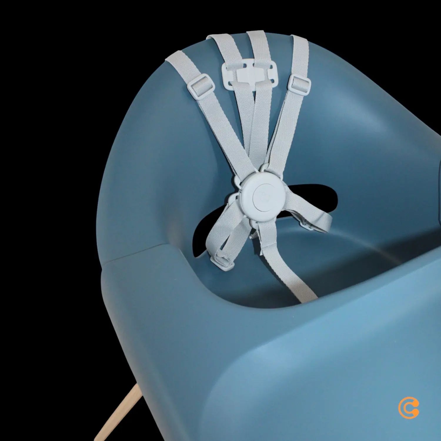 B-Ware Stokke Clikk Hochstuhl Kinderstuhl Baby Stuhl Fjord Blue Höhenverstellbar