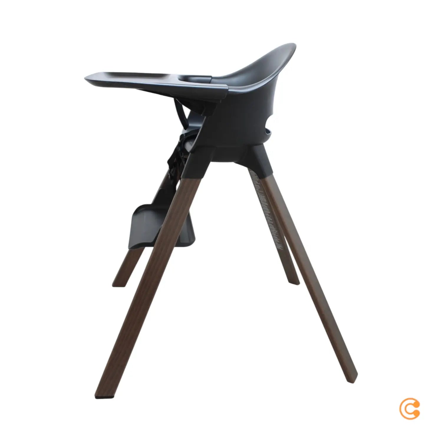 B-Ware Stokke Hochstuhl Kinderstuhl Clikk Midnight Black Tablett Sicherheitsgurt B568