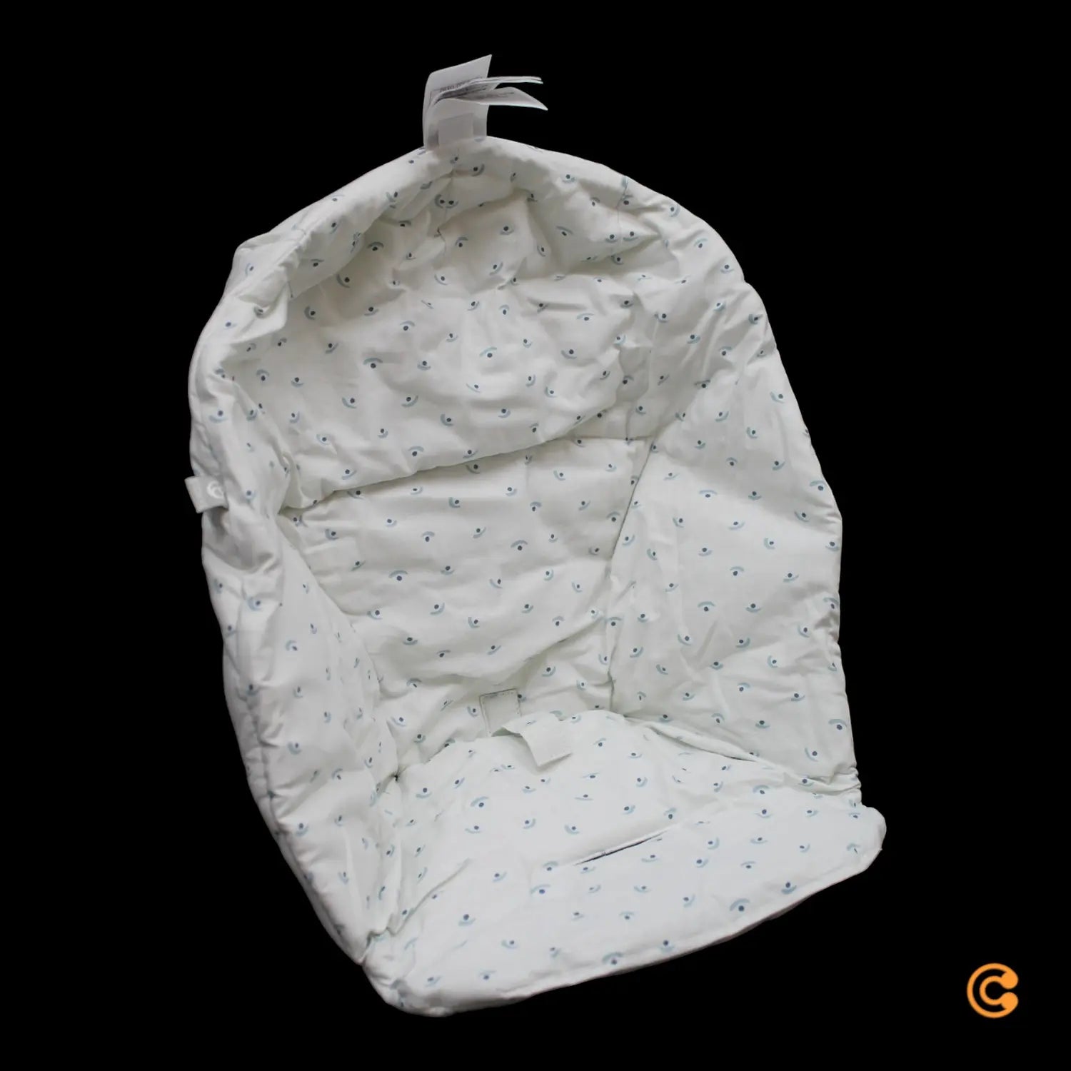 B-Ware Stokke Clikk Kissen Sitzauflage Hochstuhl Blueberry Boat Bio Baumwolle Blau Weiß