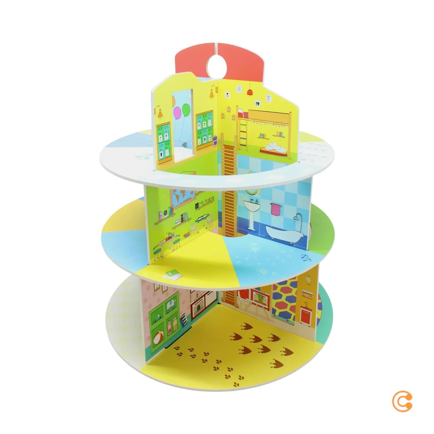 B-Ware Stokke Spielhaus Puppenhaus Mu Table Spieltisch Zubehör Holz Farbenfrohe Räume105 - 7040356275014