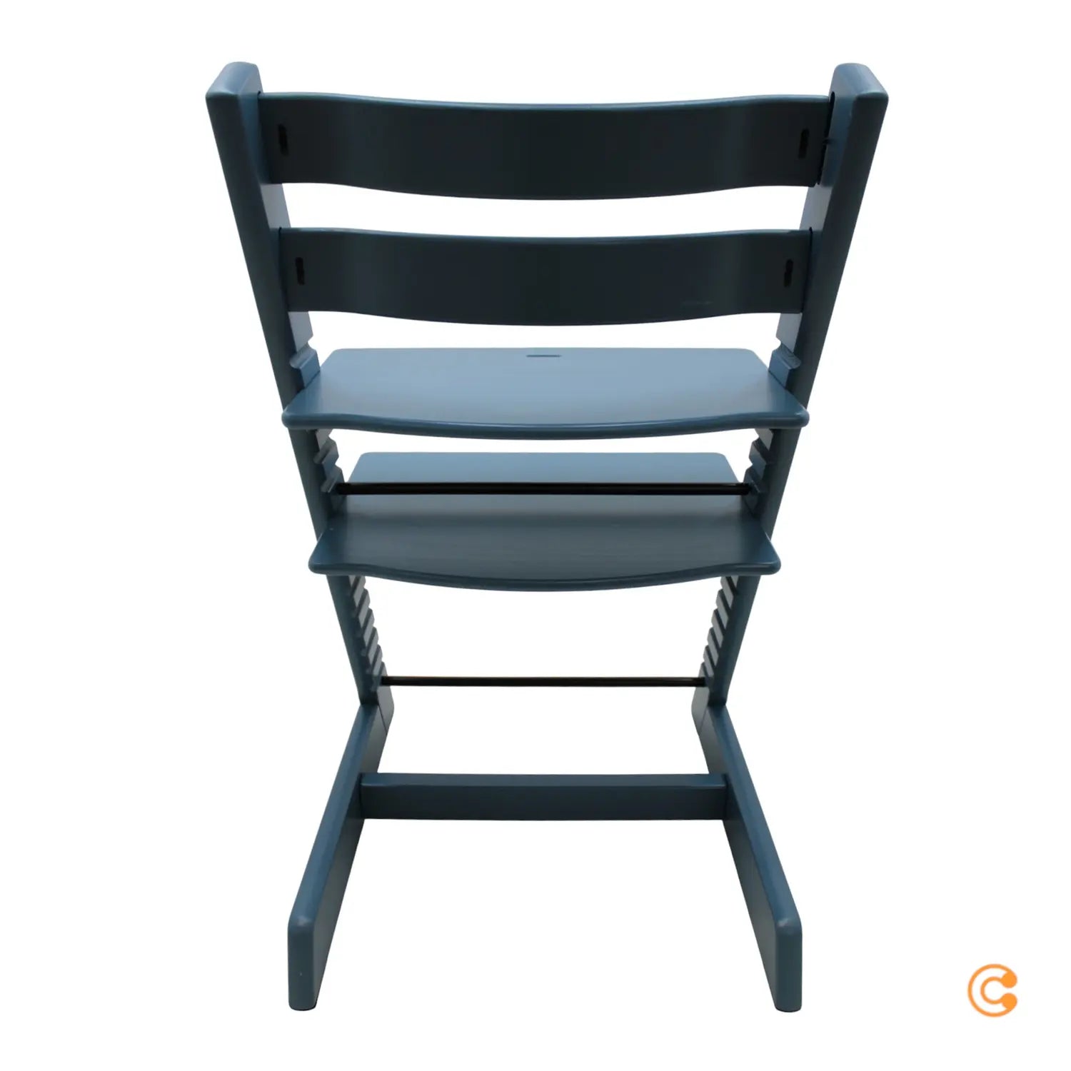 Chaise haute enfant Stokke Tripp Trapp, marchepied, hêtre, bleu fjord, qualité B