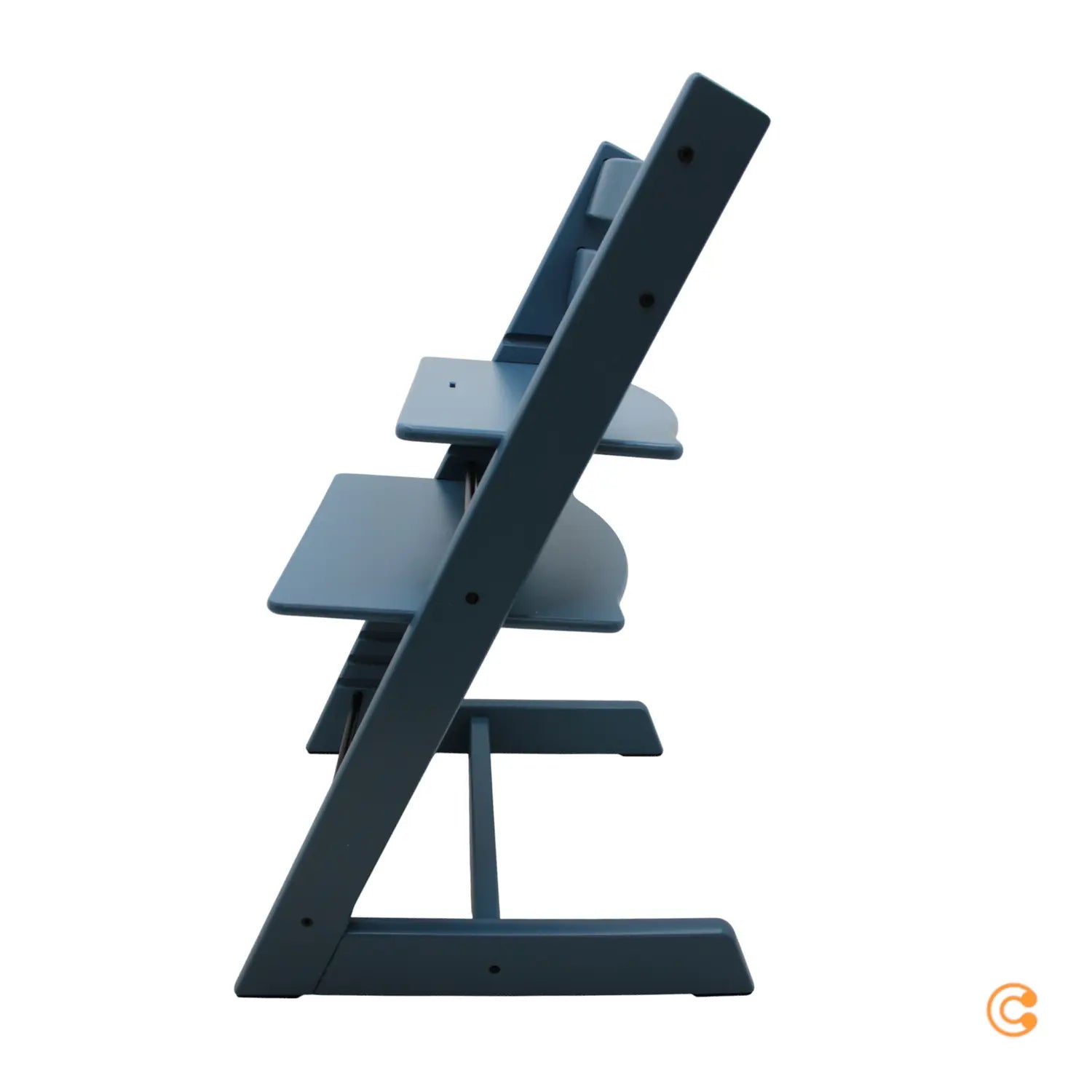 Chaise haute enfant Stokke Tripp Trapp, marchepied, hêtre, bleu fjord, qualité B