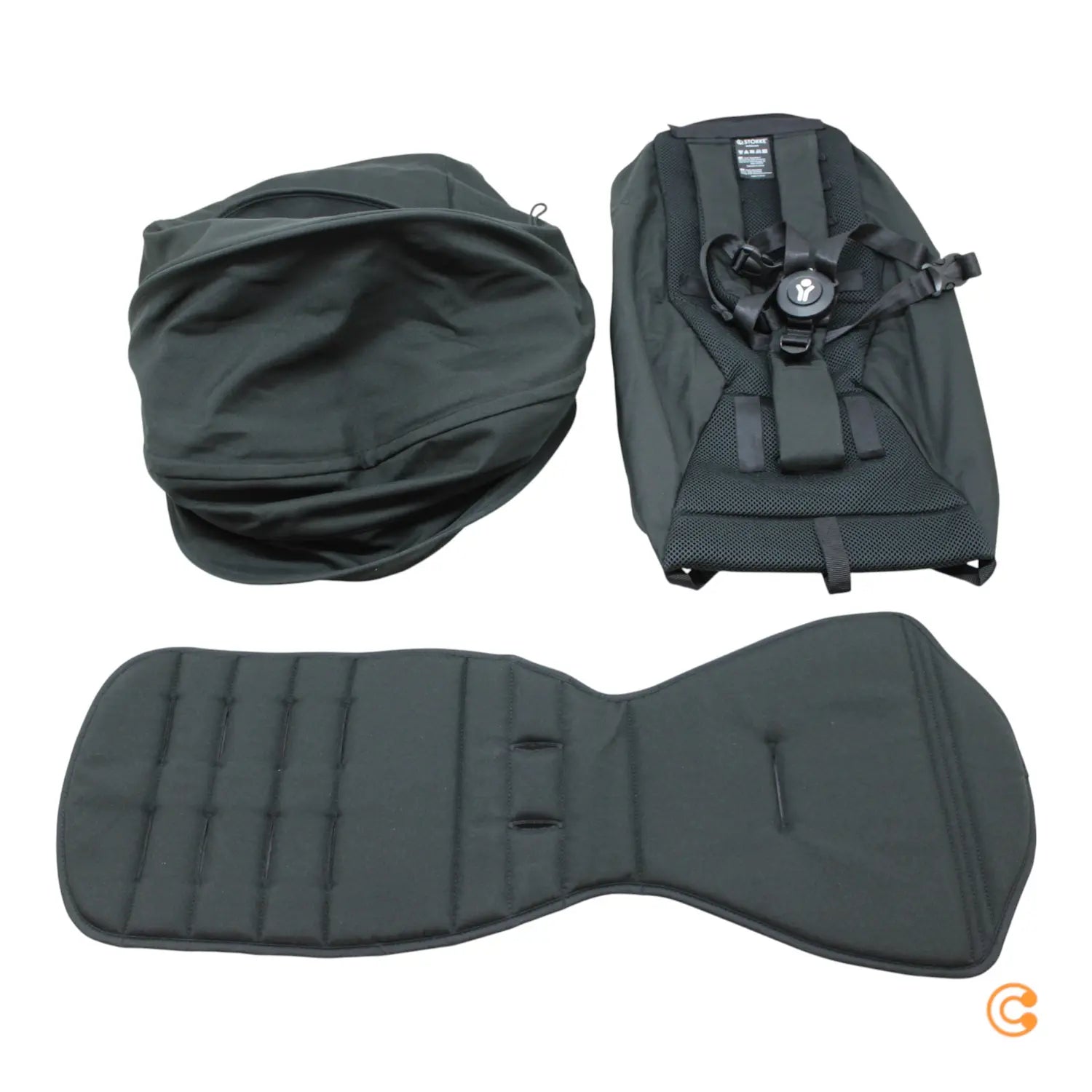 B-Ware Stokke Yoyo³ Textilset Pack Kinderwagenzubehör Black Sitzbezug