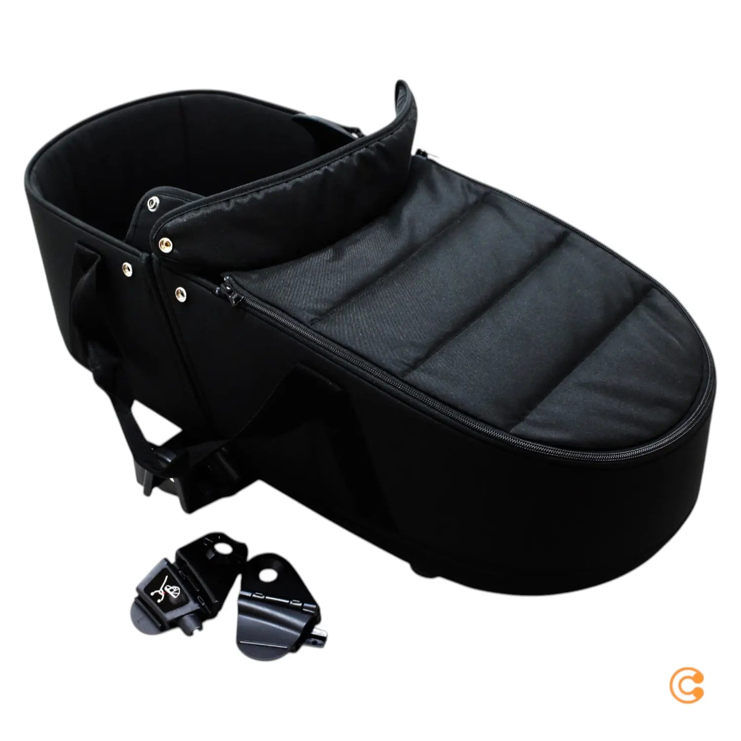Nacelle Stokke Yoyo pour bébé, baignoire et poussette, noire, accessoire nouveau-né (article de seconde main).