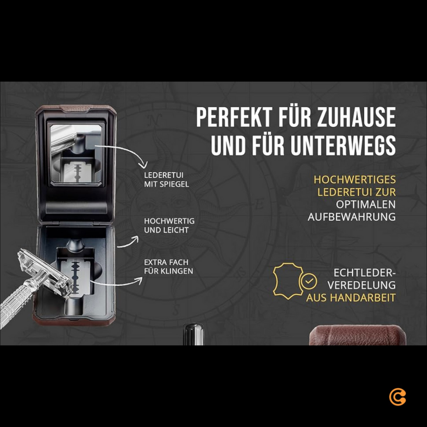 B-Ware Störtebekker Premium Rasierhobel Solingen Rasierer Herrenrasierer Set Walnuss259 - 4260554490511