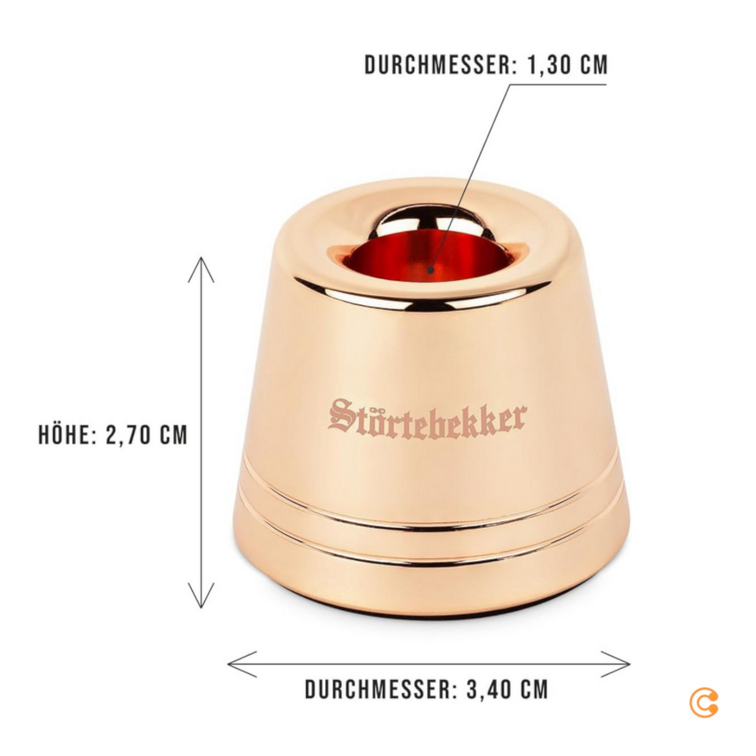 B-Ware Störtebekker Premium Rasierständer 'Hamburg' Rosé Gold 3 Stück - 4260554492744