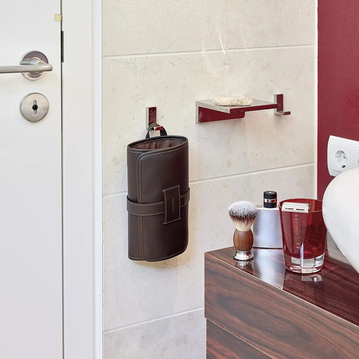 B-Ware Störtebekker Rasiertasche Kulturbeutel Barttasche Leder Rasur Bartguide Prem197 - 4064192376508