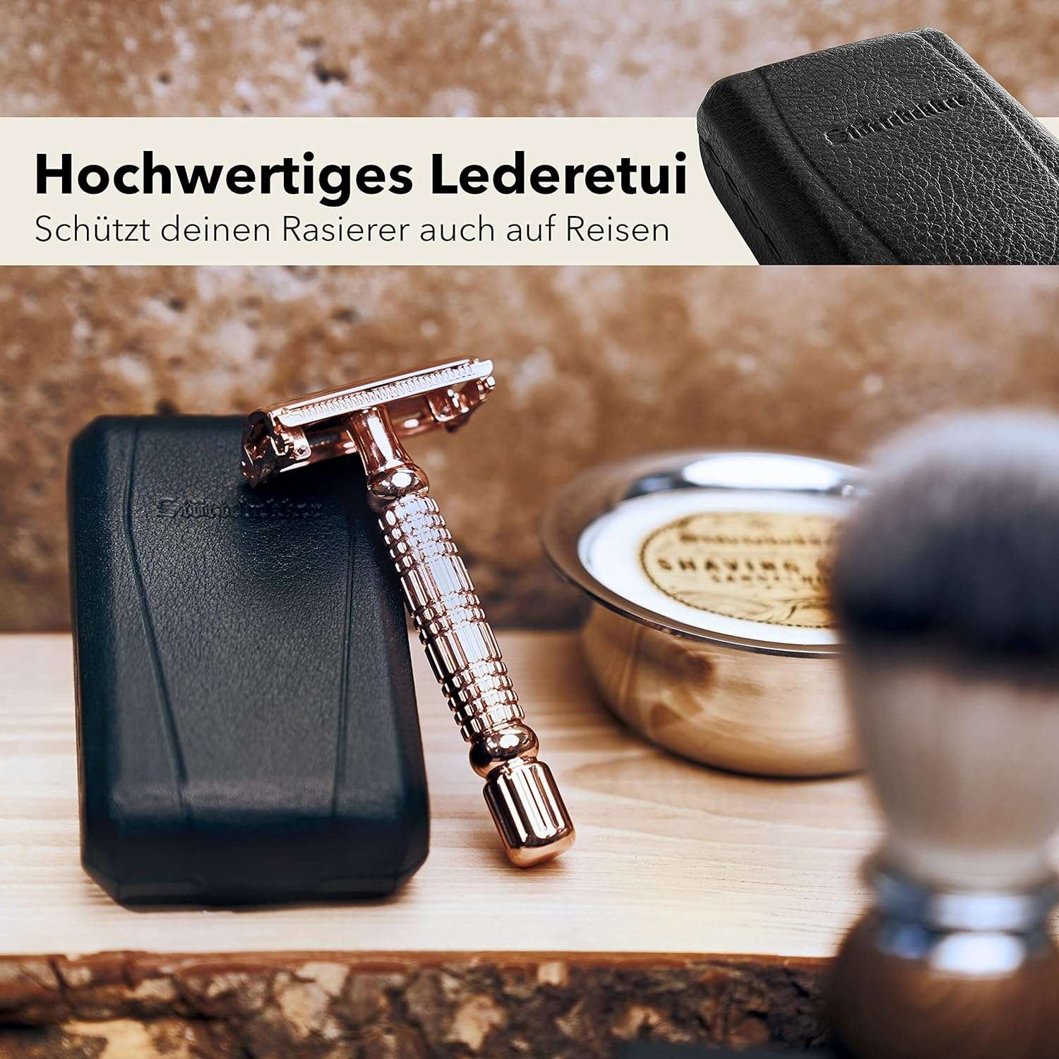 B-Ware Störtebekker Rasierhobel Herrenrasierer Rasierer 10 Ersatzklingen Rosegold R900