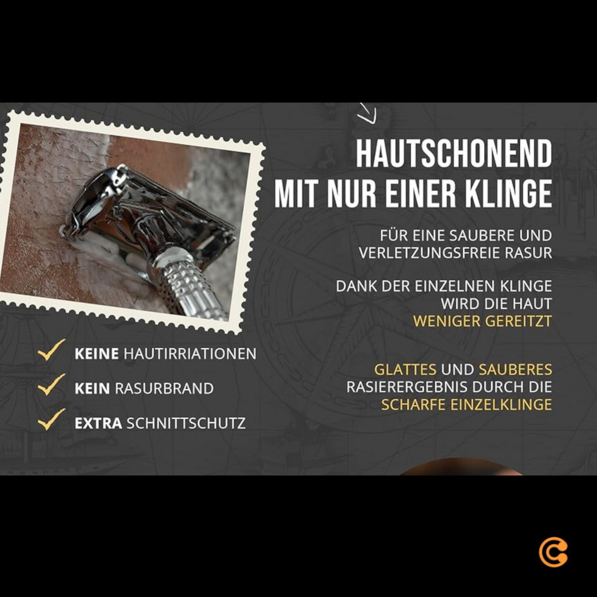 Störtebekker Rasierhobel Rasierer Nassrasier 10 Klingen Etui mit Spiegel schwarz - 4260554490061