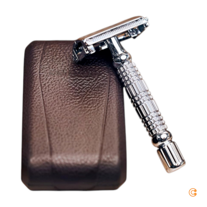 B-Ware Störtebekker Rasierhobel Rasierer 10 Ersatzklingen Reiseetui Spiegel Silber - 4260554490023