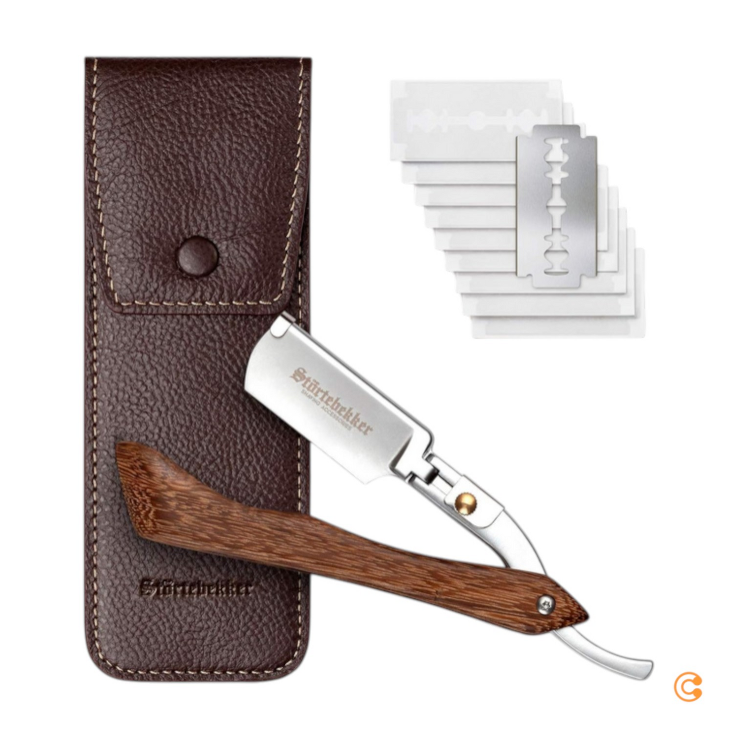 Störtebekker Rasiermesser Rasierer Inkl Klingen Echtleder Etui Siehe Text/Foto B-Ware - 4260554490085