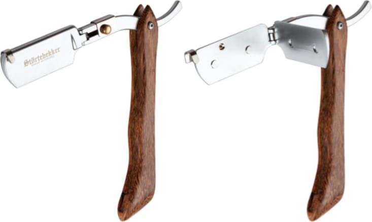 Störtebekker Rasiermesser Rasierer Bartrasierer 10 Ersatzklingen Echtleder Etui B-Ware - 4260554490115