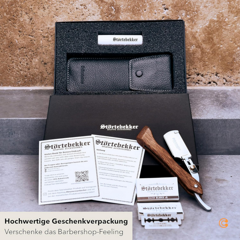 Störtebekker Rasiermesser Rasierer Herrenrasierer 10 Klingen Etui Unvollständig B-Ware - 4260554490115