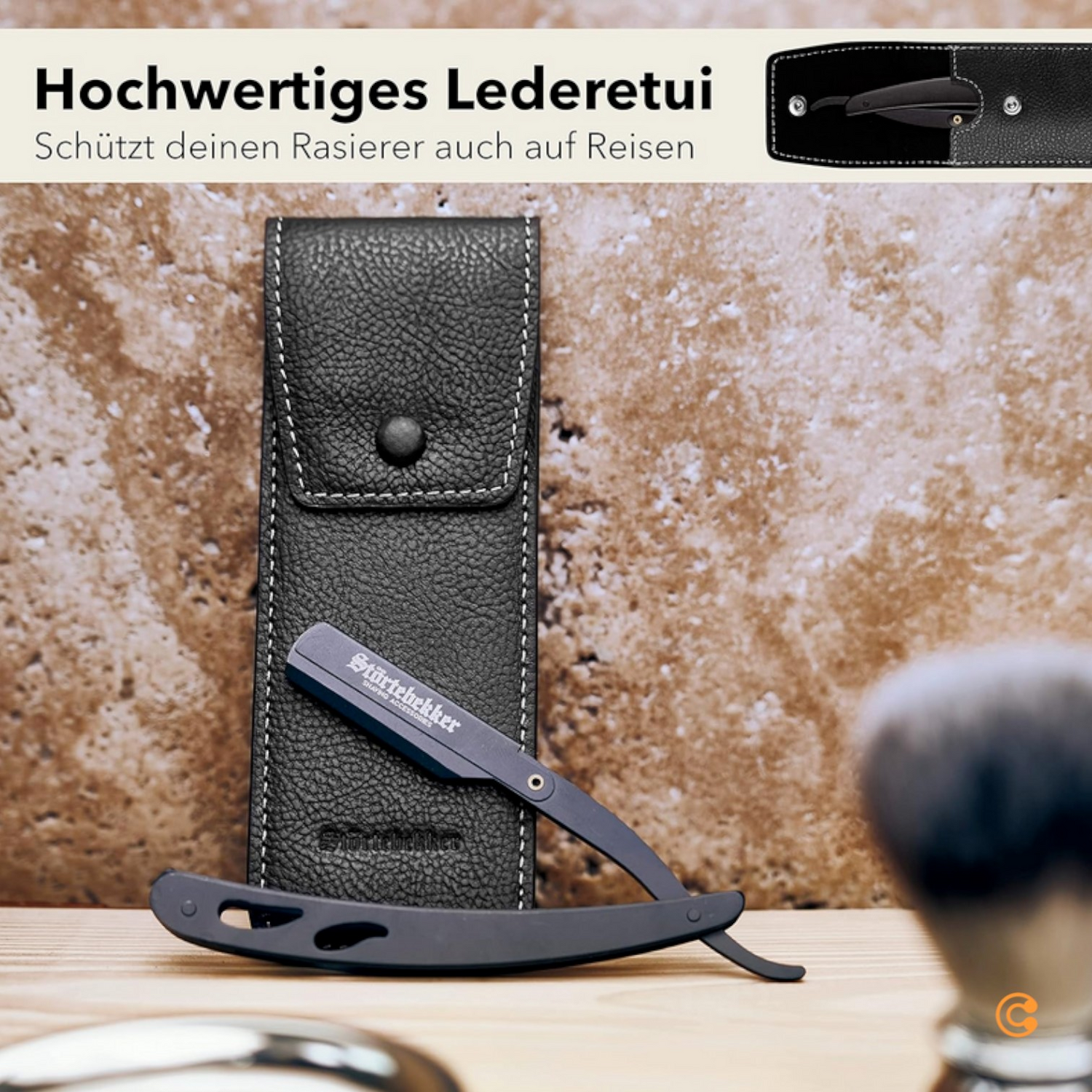 B-Ware Störtebekker Rasiermesser Rasierer Bartrasierer 10 Klingen Echtleder 3 Stück - 4260554490139