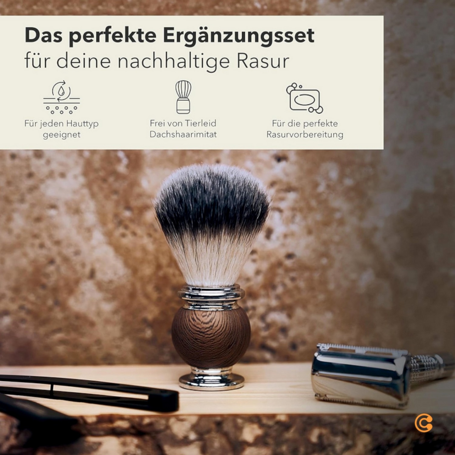 B-Ware Störtebekker Rasierpinsel Rasieren Pinsel Bartpinsel Bartpflege Kunsthaar275 - 4260554490221