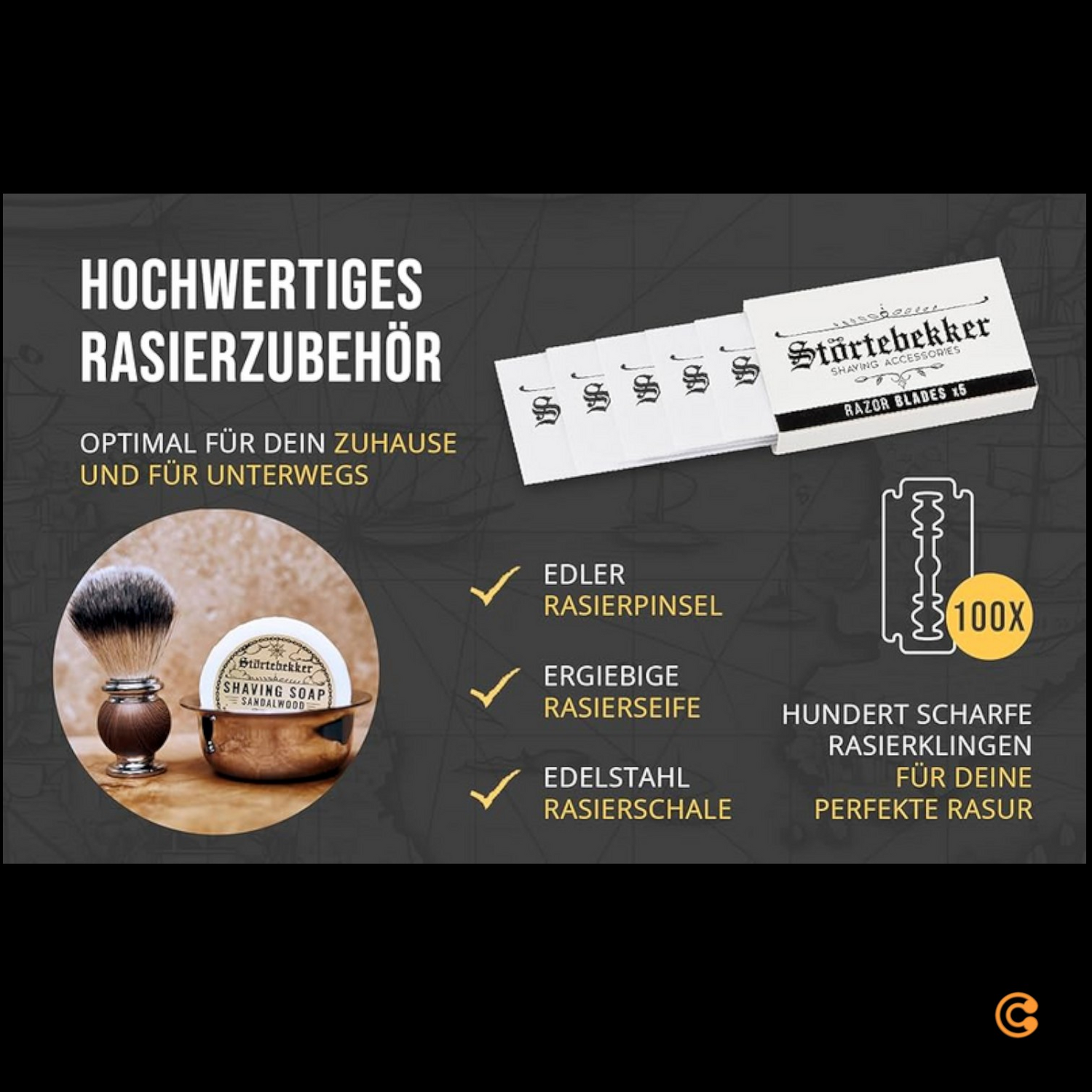 B-Ware Störtebekker Rasierpinsel Rasieren Pinsel Bartpinsel Bartpflege Kunsthaar275 - 4260554490221