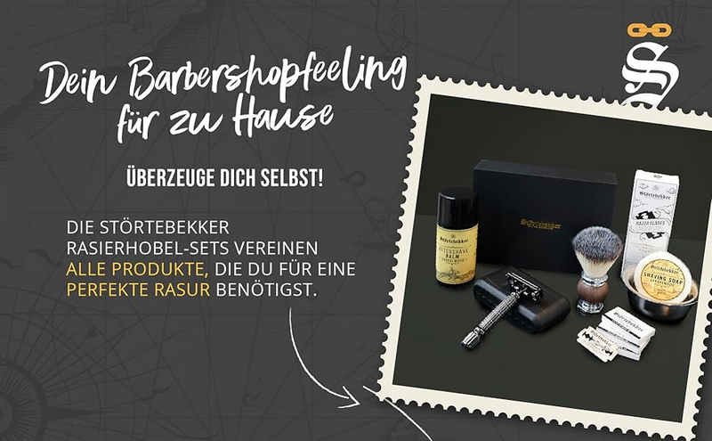 B-Ware Störtebekker Rasierpinselset Rasierbürste Rasur Set Edelstahl Siehe Text/Foto156 - 4260554490153