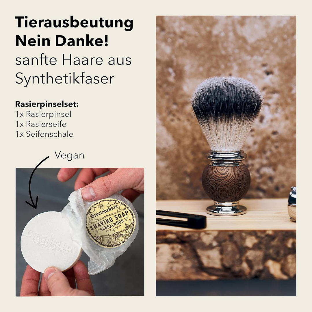 Störtebekker Rasierpinsel Set Rasurset Rasieren Edelstahl Siehe Text B-Ware - 4260554490153