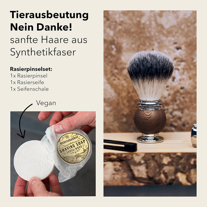 Störtebekker Rasierpinsel Set Rasurset Rasieren Edelstahl Siehe Text B-Ware - 4260554490153