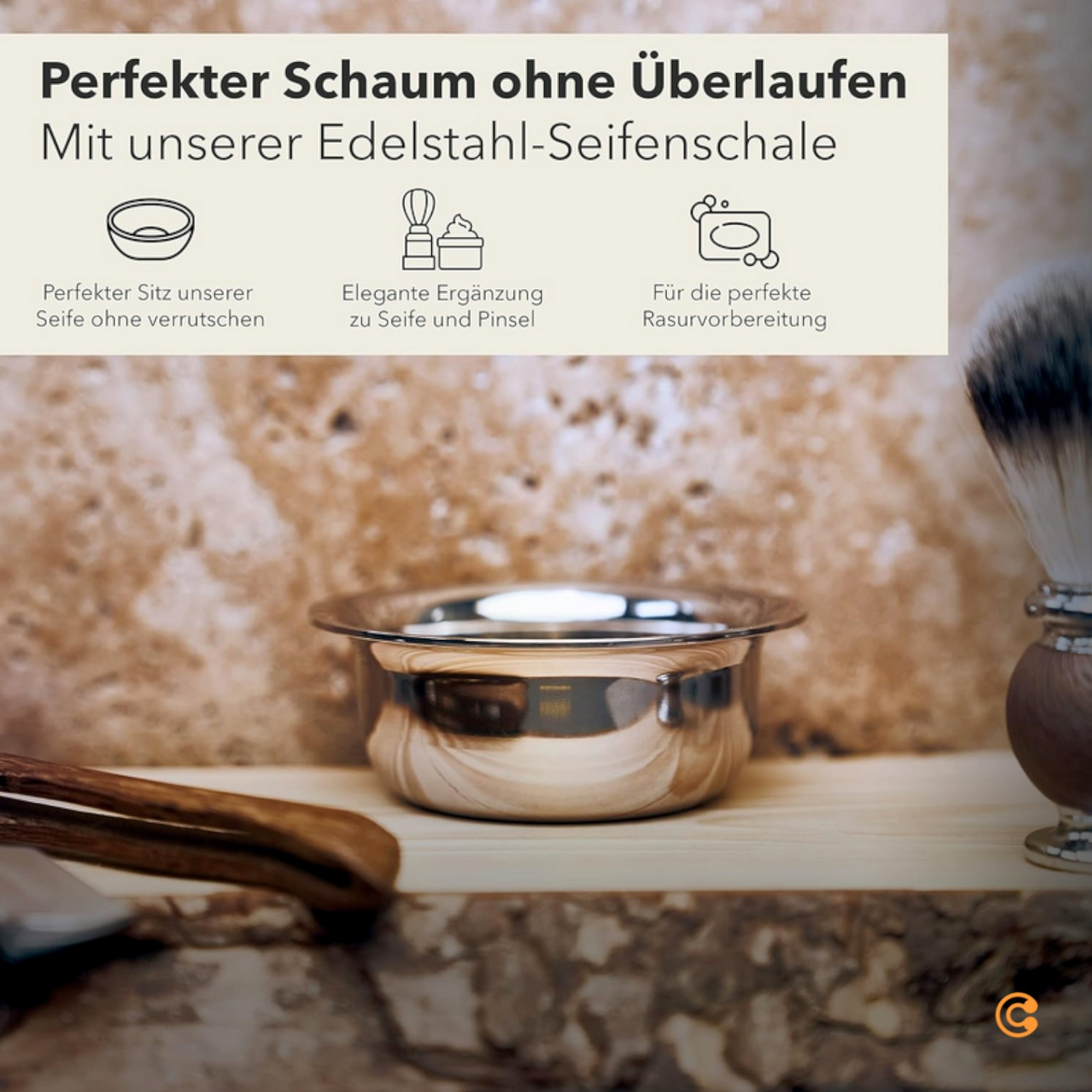 B-Ware Störtebekker Rasierschale Schale Bartpflege Rasierseifenschale Edelstahlsch813 - 4260554490238