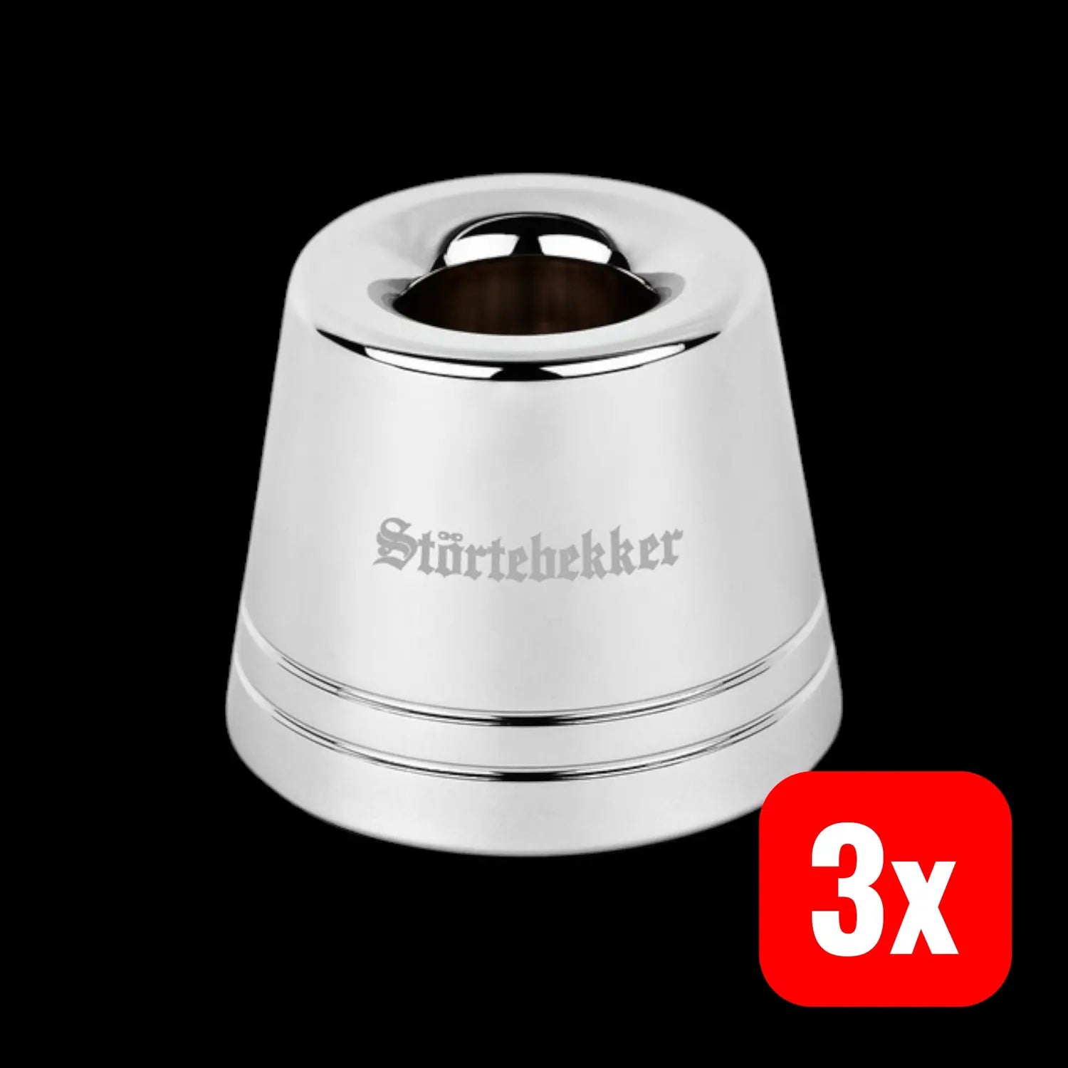 B-Ware Störtebekker Rasierset Ständer Rasierständer  Rutschfest Silber 3 Stück - 4260554492768