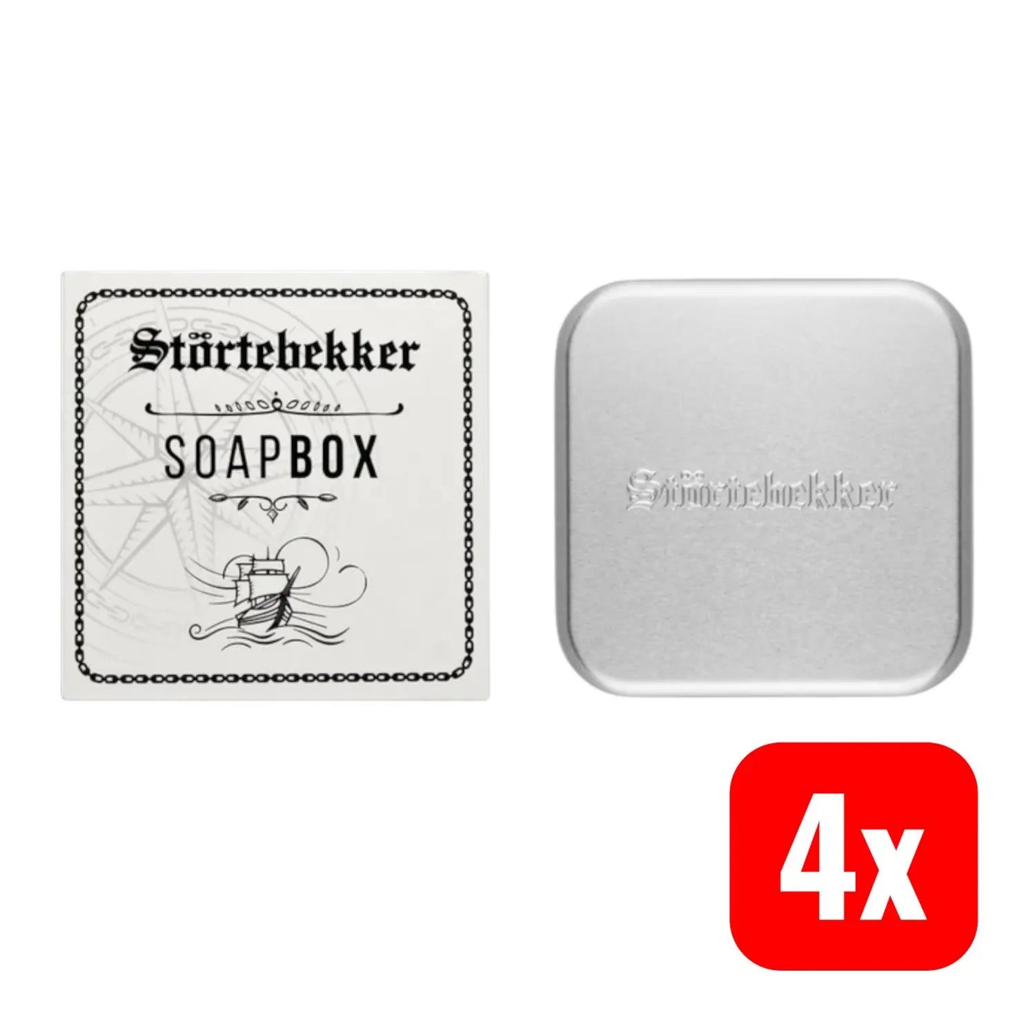 B-Ware Störtebekker Premium Seifendose Mit Abtropfgitter Für Rasierseife 4 Stück695 - 4260554491792