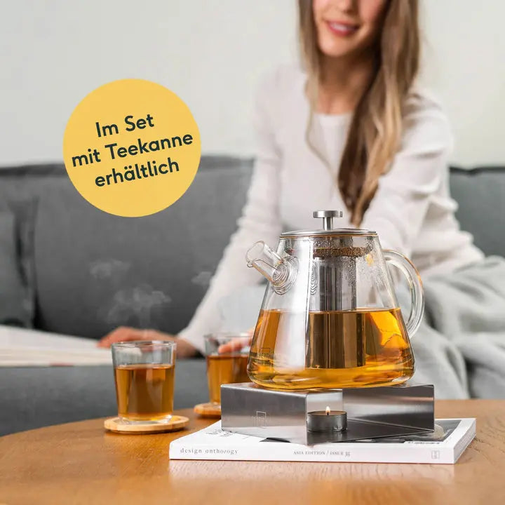 B-Ware Silberthal Stövchen Teewärmer Edelstahl Teelichthalter Glaskannen 2 Stück - 4260470463170