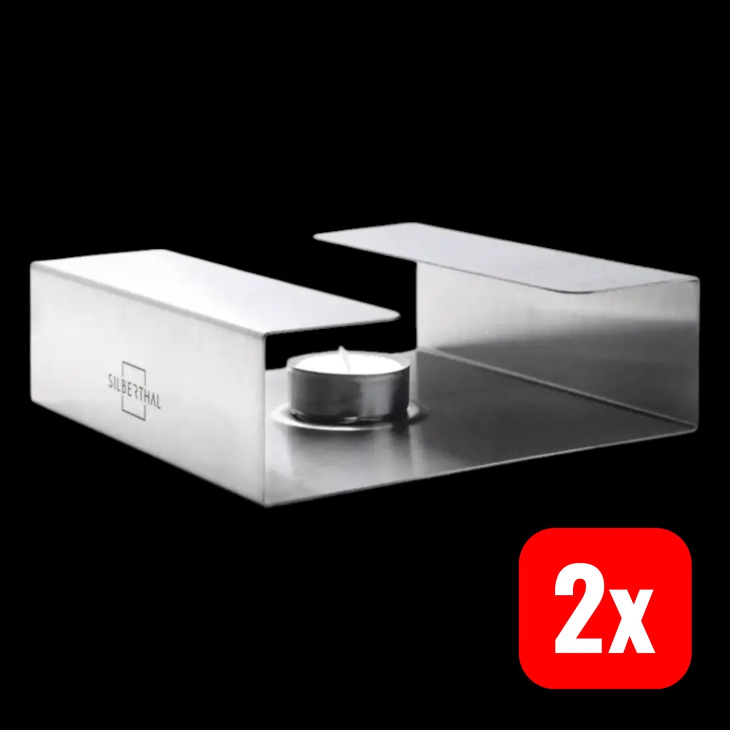 B-Ware Silberthal Stövchen Teewärmer Edelstahl Teelichthalter Glaskannen 2 Stück - 4260470463170