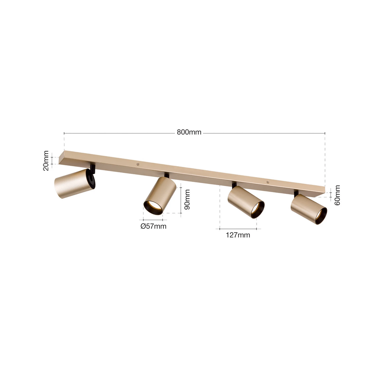 B-Ware Orion Strahler Sean Deckenlampe Deckenlicht 4 Flg. Goldfarben Metall Schwenkbar
